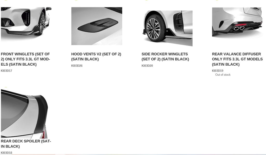 20182020 Kia Stinger Full Restyling Kit By Air Design